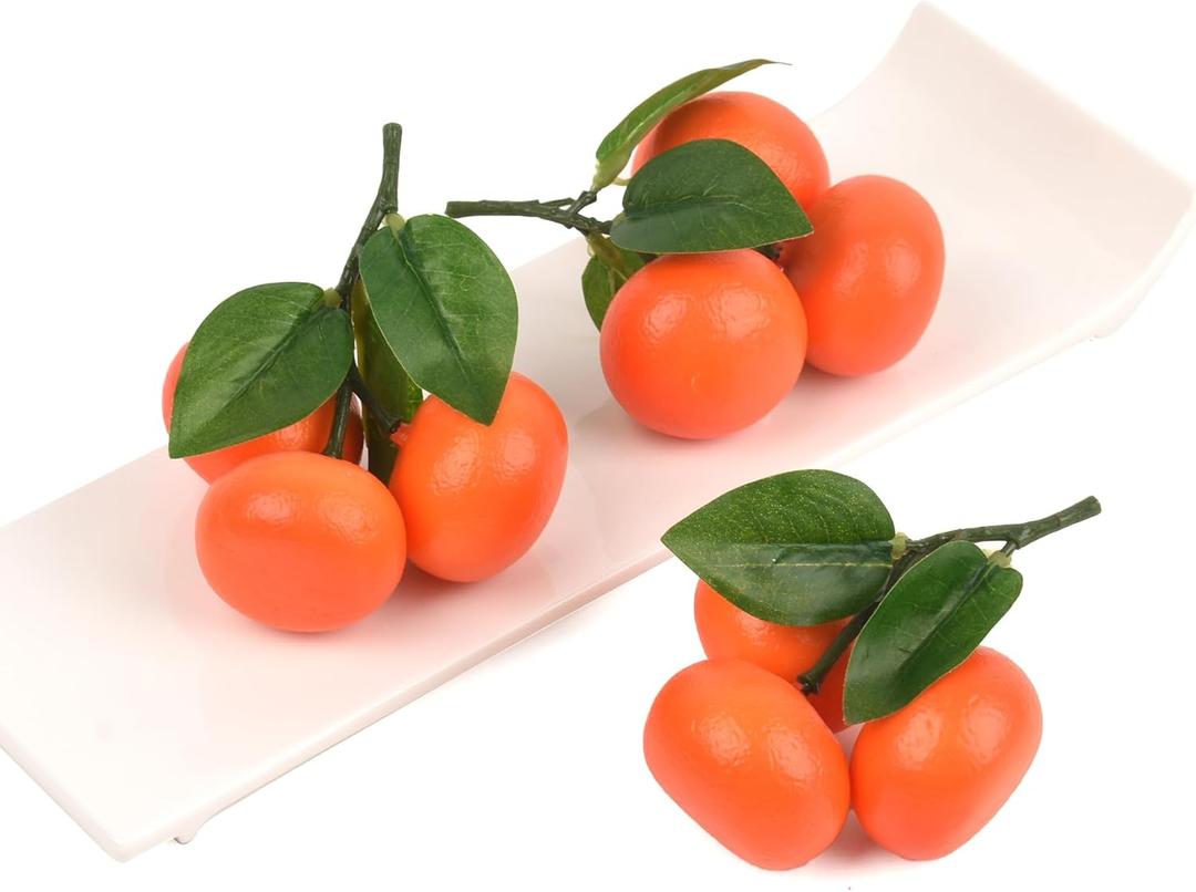 Fake Mini Tangerine Orange Artificial Fruit Simulation Fake Lifelike for Home Party Kitchen Festival Decoration 3 pcs