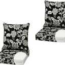 Arden Outdoor Foam Deep Seat Cushion (2-Pack), 22x24, Premium High-Density Foam, Never Flattens, Weather-Proof for Patio Chair Sofa Couch, Ashland Black Jacobean