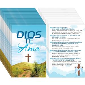 200 Pcs Spanish Gospel Tract Card Salvation Cards Pocket Holy Postcards Prayer Postcards Christian Inspirational Bible Verses for Christian Gifts Women Men (Dios Te Ama)