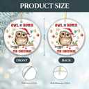 7 x Owl Be Home for Christmas Ornament 2025  Cute Owl Christmas Tree Decoration with Santa Hat, Holiday Pun Ornament, Funny Animal Lover Gift, Ceramic Keepsake Collectible