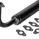 Motorized Bicycle Exhaust, Bicycle Muffler Silence for 49cc 50cc 60cc 66cc 80cc 100cc Motorized Bicycle (Black)