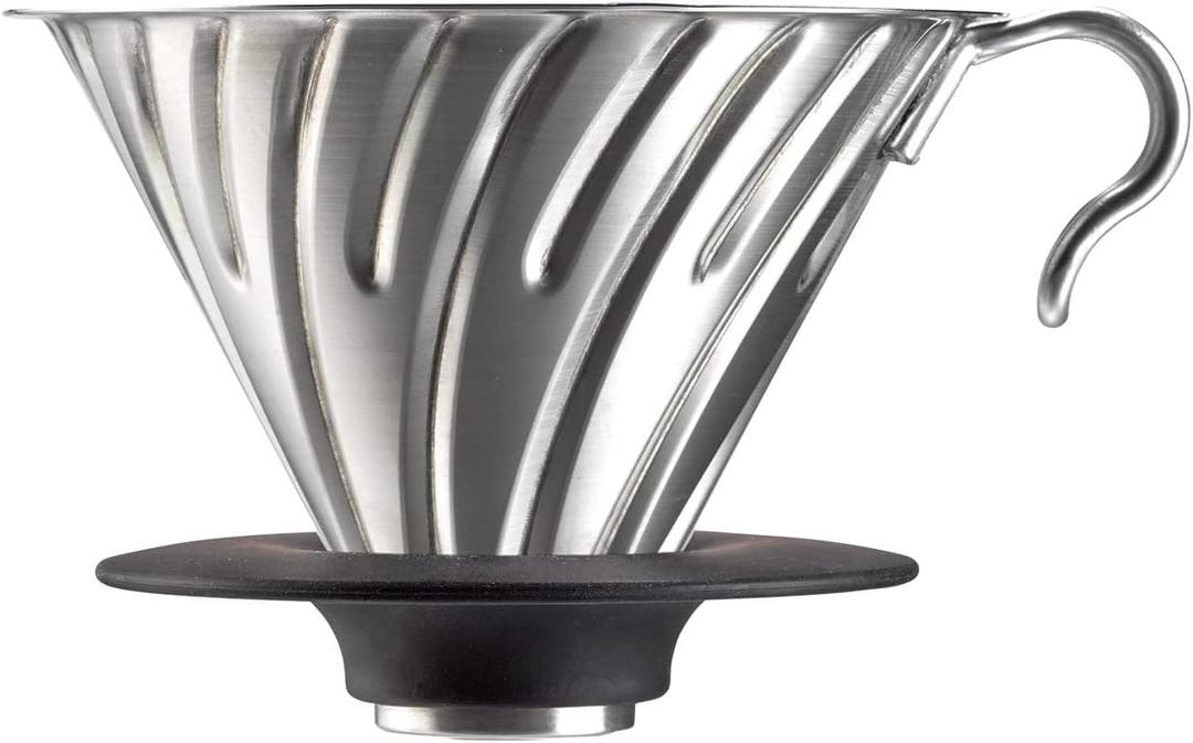 Hario V60 Metal Coffee Dripper (2, Silver)
