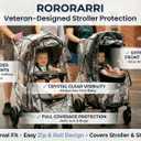 Large Stroller Sunshade & Rain Cover-Protect Your Baby Stroller from Sun, Rain, Wind, Dust- Built-in Mosquito Netting-Universal Weather Shield for Baby Carriage