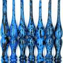 Wooden Crochet Hooks for Arthritic Hands - Set of 7 | 4mm to 10mm - Ergonomic Soft Grip Handle Engraved with Sizes - Crochet Hooks Set for Crocheting Yarn - Beautiful Gift for Her (Set of 7, Blue)