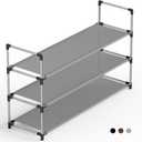 Shoe Rack with Non-Woven Fabric,Stackable Grey 3-Tier Shoe Organizer Can Store 9-12 Pairs of Shoes, Shoe Storage Rack for Closet, Easy to Install
