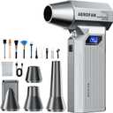 Compressed Air Duster - 160,000RPM Electronic Air Duster with LED Light, 4-Gear Adjustable Mini Turbo Fan Duster, Rechargeable Cordless Air Blower Gun for PC/Keyboard/Car/Home/Outdoor