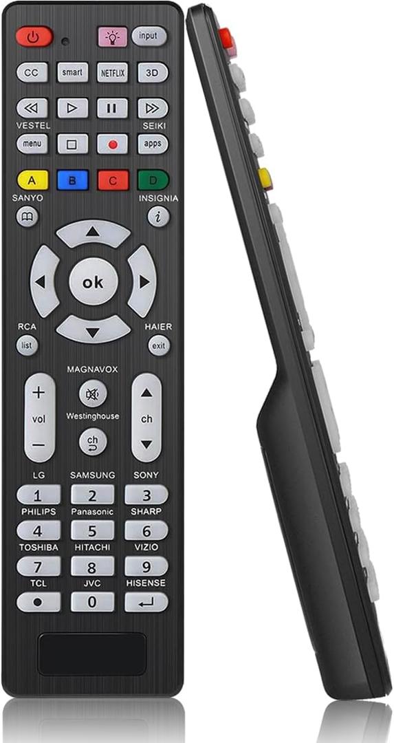 Universal TV Remote Control with Backlight Button Compatible for Samsung, LG, Vizio, Philips, Hitachi, Sanyo, RCA, JVC, TCL, Hisense, Seiki, Insignia, Magnavox, Panasonic and More Brands Smart TVs