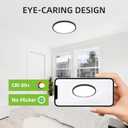 hykolity 12 Inch Selectable CCT LED Round Flat Panel Light, 24W 3000K/4000K/5000K, Edge-Lit Flush Mount Ceiling Light Fixture for Kitchen, Bedroom, Laundry and Closet RoomBlack