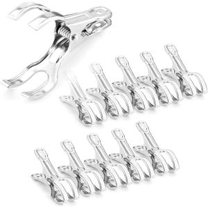 60-Pack Extra-Large Opening Garden Clips, Heavy Duty Stainless Steel Greenhouse Clamps for 3/4" to 2" Pipe - Securely Grips Row Cover, Frost Blanket, Bird Netting & Shade Cloth in High Winds