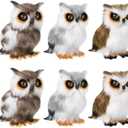 Skylety 6 Pieces Mini Owl Plush Toy 3.2 Inch Plush Animal Christmas Hanging Ornaments for Christmas Tree Woodland Gray White Stuffed Animal Toy Soft Owl Doll Hanging Pendant Ornament