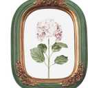 Vintage Mini Picture Frame 2.5x3.5 Inch,Antique Ornate Photo Frame With Floral Relief,Wall and Tabletop Display,High Definition Glass Front,Retro Home Decor Art Gallery (Green 2.5x3.5)