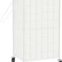WOWLIVE Laundry Hamper with Wheels,Metal Wire Frame Rolling Laundry Basket with Removable Bag,100L Dirty Clothes Hamper Organizer Dorm Room Storage for Bedroom,Bathroom,White, 16.9x 12.2 x 28.1 Inches