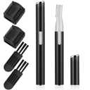 Chumia 2 Pcs Electric Eyebrow Trimmer Women Precision Face Razors Mini Shaver with Comb Christmas Women Gift Battery Operated Personal Epilator for Face Neck Fuzz Lips Leg(Black)