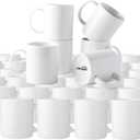 GBHOME 12 OZ Off White Coffee Mugs, Ceramic Bulk Coffee Mugs with Large Handle for Man, Woman, Light Weight Coffee Mugs Set for Latte/Cappuccino/Cocoa/Milk, Dishwasher & Microwave Safe, 36Pcs