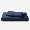 Zaizaihome 600 Thread Count Fitted Sheet Twin Size, 100% Egyptian Cotton, 2-Piece Set (1 Fitted Sheet, 1 Pillowcase), Sateen Weave, Ultra Soft Breathable,16" Deep Pocket Bed Sheet, Navy Blue