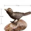 GIB Small Bird Statue for Home Decor, Solid Antique Brass Magpie Bird Figurine, Decorative Birds Ornaments, Gold Decor for Living Room Table, Bedroom, Office Desktop
