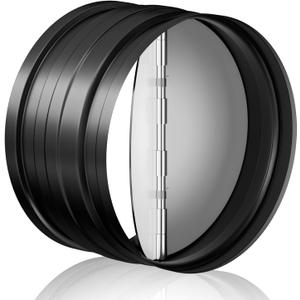 [Upgraded] Hon&Guan 6 Inch Backdraft Damper Draft Blocker, One-Way Airflow Duct Damper 6 Inch Ducting Insert Backflow Preventer Inline Fan Vent Deflector-Black