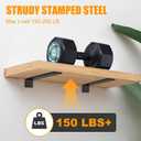 Floating Shelf Brackets 12 inch, Heavy Duty Wall Shelf Bracket 8 Pack for Shelves Support, Hidden Metal L Brackets with Mounting Hardware (1/5'' Thick)