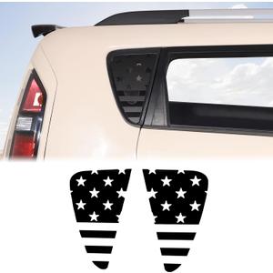 Car Rear Side Window Louver Trim Sticker Compatible with Kia Soul 2010-2013 Rear Quarter Triangular Window Shutters Glass Panel Precut Vinyl American Flag Graphic Decal Decoration Sticker Accessories