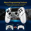 Wireless Controller Compatible with PS4/Pro/Slim, Black ps4 controller with Dual Vibration, 1000mAh Battery, 6-Axis Motion Sensor, Built-in Speaker & 3.5mm Headphone Jack, Charging Cable (White)