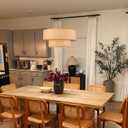 Plug in Pendant Light Rattan Hanging Lights with Plug in Cord 15FT Hemp Rope Cord, 18in Boho Plug in Chandelier for Dining Room, Living Room, Kitchen, Bedroom（Bulb Included）