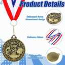 Landical 60 Pcs Science Fair Award Medals 2 Inch Bulk Gold Medals with Neck Ribbons Science Fair Project Participation Prizes Trophies Gift for Education Competitions Event Winner