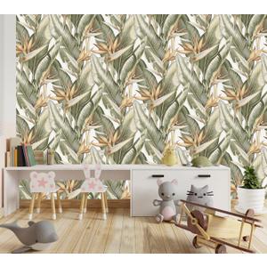 TUNDJ Green Banana Leaf Wallpaper Peel and Stick for Bedroom 157"x108"