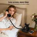 Sangyn Bluetooth Retro Phone with Speakerphone, Bluetooth Landline Telephone, Bluetooth Home Phone with USB Rechargeable Power, Hands-Free Calling & Music Playback, Black