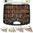 1020PCS Grade 8.8 Metric Bolt Assortment Kit -M4 M5 M6 M8 Heavy Duty Hex Bolts & Nuts with Washers,Yellow Zinc Plated(12-30mm), Automotive/Furniture Hardware,Assorted Metric Fasteners for DIY & Repair