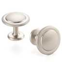 ASKANO 10 Pack 1-1/4 Inch, Round Brushed Nickel Cabinet Knobs Satin Nickel Drawer Knobs Silver Cabinet Pulls, ZK2409 Solid Kitchen Hardware for Cabinets Drawers Bedroom Dresser Bathroom Cupboard