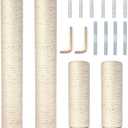 Barelove Cat Scratching Post Replacement, 4 Pieces Cat Scratcher Cat Tree Replacement Parts, 15.4'' x 2.67" Dia + 7.87 x 2.67" DiaNatural Sisal Rope Cat Scratch Posts Include M8 Screws