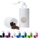 Dog poop bag holder-2 in 1 Dog Waste Bag holder Comes with pet snack box for Leash Lightweight Pet Waste Bag Dispenser，Equipped with nylon rope and buckle (Excluding dog waste bag)(White) ﻿ Pack Of 5