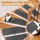 9"X36" Stair Treads Carpet Non-Slip for Wooden Steps Indoor, Machine Washable and Reusable with Tape Free Self-Adhesive Back for Pets, Set of 4, Grey