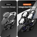 Camera Lens Protector for iPhone 16 Pro Max/16 Pro/iPhone 15 Pro Max/15 Pro/iPhone 14 Pro Max/14 Pro, Aluminum Alloy Sapphire Glass Camera Screen Cover, Case Friendly- Black Titanium