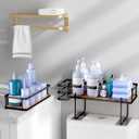 Over The Toilet Storage, Over Toilet Shelf Organizer, Bathroom Organizer Over Toilet with Removable Basket Paper Holder, Above Toilet Storage with Non-Trace Adhesive, No Drilling Toilet Organizer