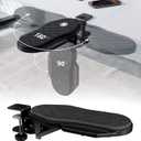 Ergonomics Desk Extender Tray, Table Mount Arm Wrist Rest Shelf, 90 Foldable Elbow Arm Support,Foldable, 180 Swivel, Computer Desk Extender Tray for Home and Office (Folding and Rotating) (Black)