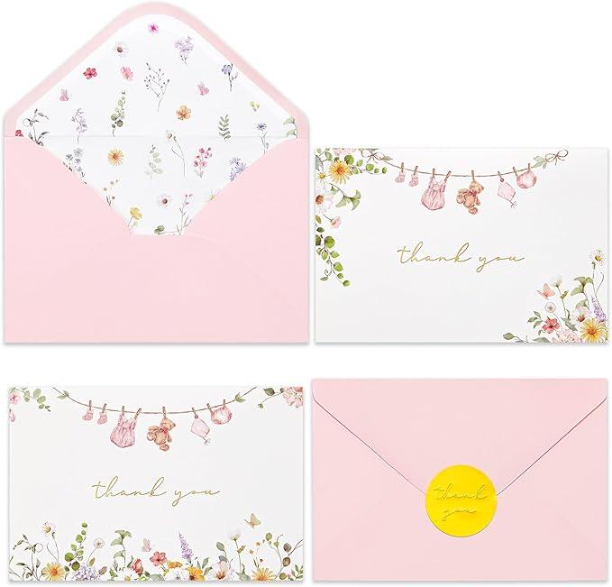Crisky Baby Shower Thank You Cards with Envelopes