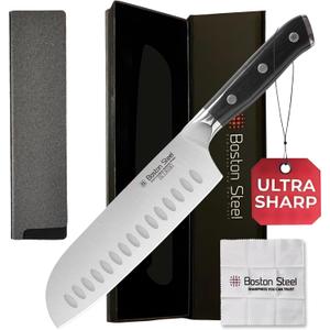 Santoku Knife 7 Inch  Ultra Sharp High Carbon Stainless Steel Kitchen Knife, Professional 7 Santoku Knife with Ergonomic Handle for Home & Restaurant, Culinary Cooking Knife