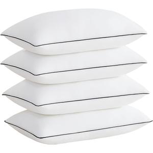 Acanva Cooling Bed Pillows for Sleeping, Luxury Hotel Quality 3D Microfiber Filling with Breathable Cover for Side Back and Stomach Sleepers, Reduces Neck Pain, King (Pack of 4)