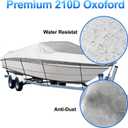 SPORTYOUTH Boat Cover 17-19ft, Trailerable Boats Covers Waterproof UV Protection 210D Oxford Fabric Fit V-Hull Tri-Hull Fish & Ski Boat Pro-Style Runabouts Bass Boats, 17'-19' Long 102" Wide