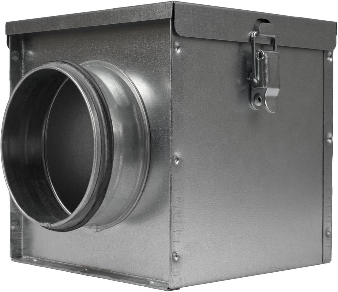 Repa Market 4" Duct Air Filter Box  Galvanized Steel Inline Dryer Filter Housing for Round Duct - EPDM Rubber Gaskets  Easily Serviceable Lint Trap  Intake Ventilation, Home Improvement