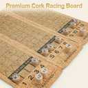 Horse Race Board Game, Portable Horse Racing Game with Rollable Cork Mat, 12 Solid Wooden Horses, 2 D12 & Cards, Travel Horse Game with Storage Bag, Travel Board Games for Family Nights Party Gifts