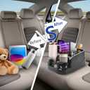 Universal Center Console Organizer for Truck Bench Seat & SUV, Truck Floor Console with Expandable Cup Holders, Fits Silverado Minivan, Stable Transmission Hump Storage Box for Car Backseat (Black)