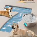 Dog Water Fountain for Large Dogs: Big Cat Water Fountain Stainless Steel -1.8Gal/7L Big Quiet Cats Water Bowl Dispenser- Pet Water Fountains for Dogs - 8 Filters + 8 Sponge Filters - GROOKPET
