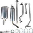 Exhaust Front Pipe Resonator Muffler System Kit Compatible with 2006-2011 Honda Civic 1.8L, #53697, 48344, 54668
