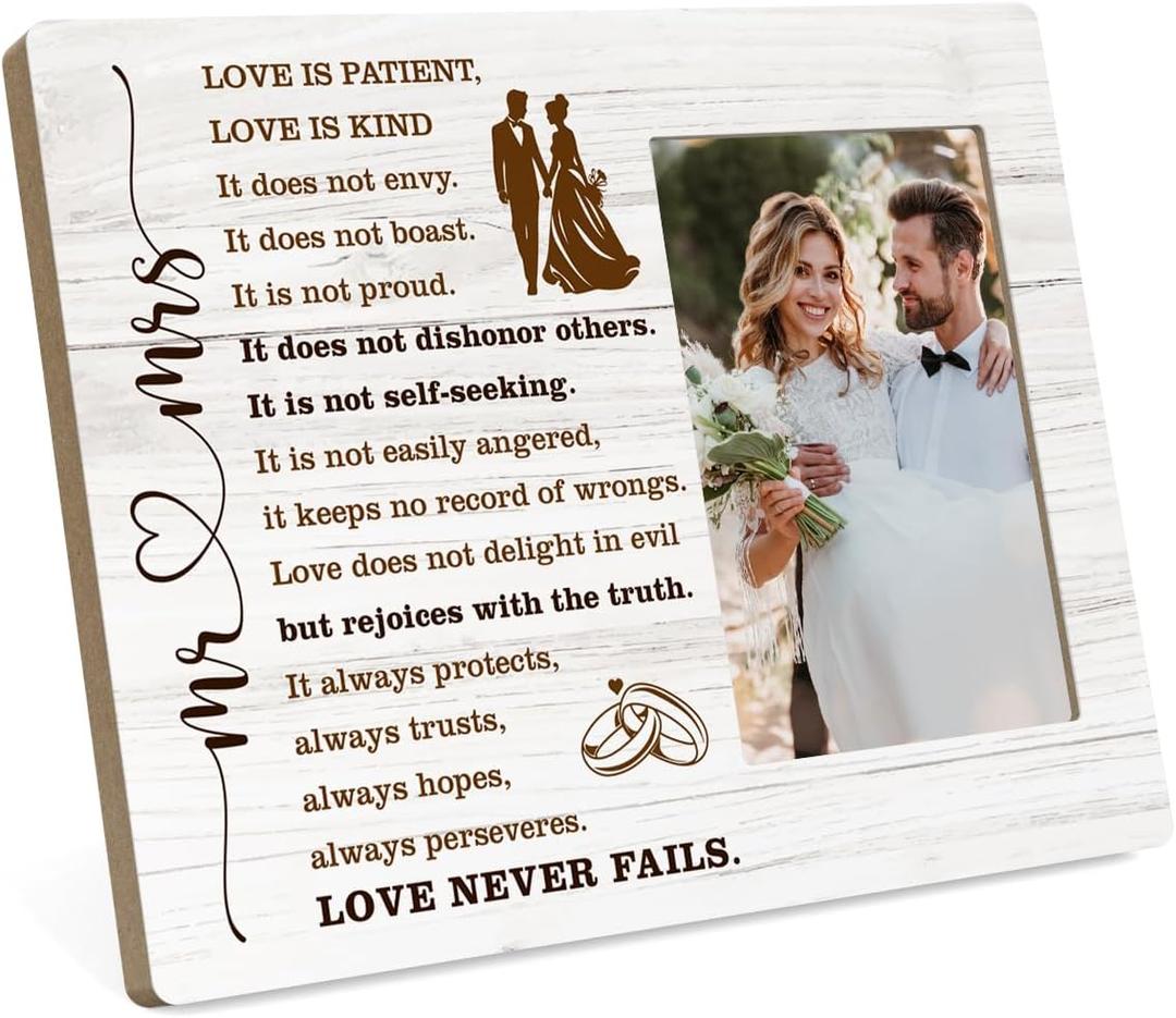 Wedding Gifts for Couples 2025, Bridal Shower Gifts for Bride to Be, Marriage Prayer Plaque, Married Couples Anniversary, Wedding Picture Frame, Marriage Blessing Gift, Bride, Groom