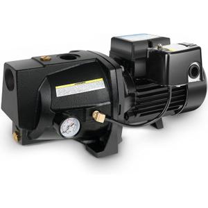 Acquaer 1/2HP Shallow Well Jet Pump,Cast Iron, Well Depth Up to 25ft, 115V/230V Dual Voltage, Automatic Pressure Switch