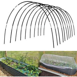 Greenhouse Hoops Grow Tunnel, 10 Sets of 7FT Garden Hoops for Raised Beds, Rust-Proof Fiberglass Frame for Garden Netting, Greenhouse Kit, Plant Shade Cloth, Plant Row Cover, 50 pcs