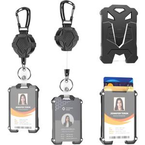 Badge Holder Retractable Clip 2 Pack Id Badge Card Holders