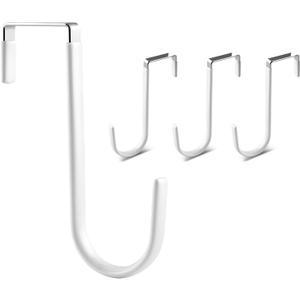 FLOWRALiKI Over The Door Hook, 4 Pack Door Hooks for Hanging Clothes, Towels, Coats, and More